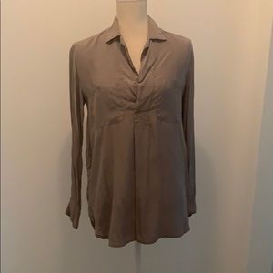 Grey VINCE silk blouse